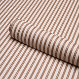 Schumacher Mathis Ticking Stripe Umber Wallpaper