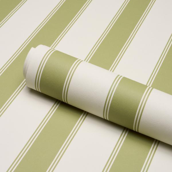Schumacher Rafe Stripe Leaf Wallpaper