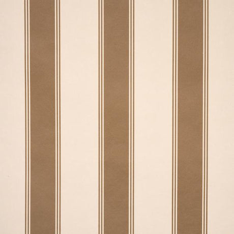 Schumacher Rafe Stripe Chocolate Wallpaper