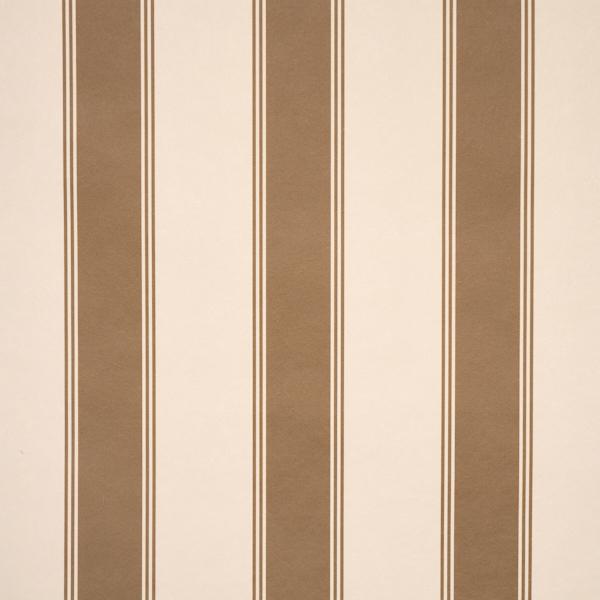 Schumacher Rafe Stripe Chocolate Wallpaper