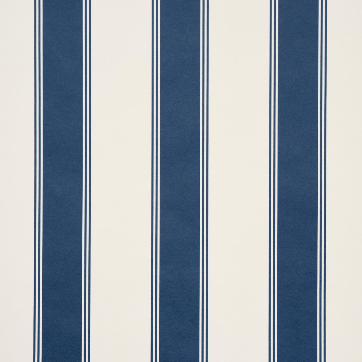 Schumacher Rafe Stripe Indigo Wallpaper