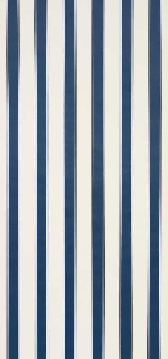 Schumacher Rafe Stripe Indigo Wallpaper