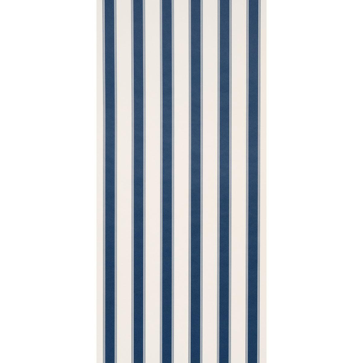 Schumacher Rafe Stripe Indigo Wallpaper