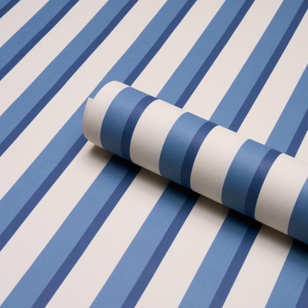 Schumacher Rigsby Stripe Delft Wallpaper