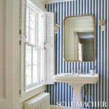 Schumacher Rigsby Stripe Delft Wallpaper
