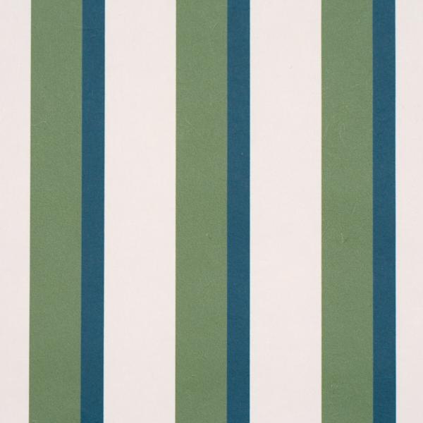 Schumacher Rigsby Stripe Peacock Wallpaper