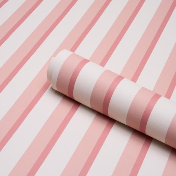 Schumacher Rigsby Stripe Pink Wallpaper