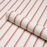 Schumacher Tyla Stripe Terracotta Wallpaper