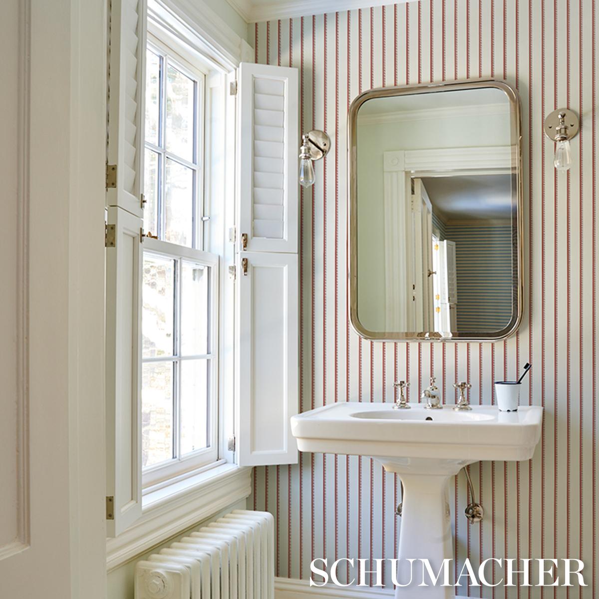 Schumacher Tyla Stripe Terracotta Wallpaper