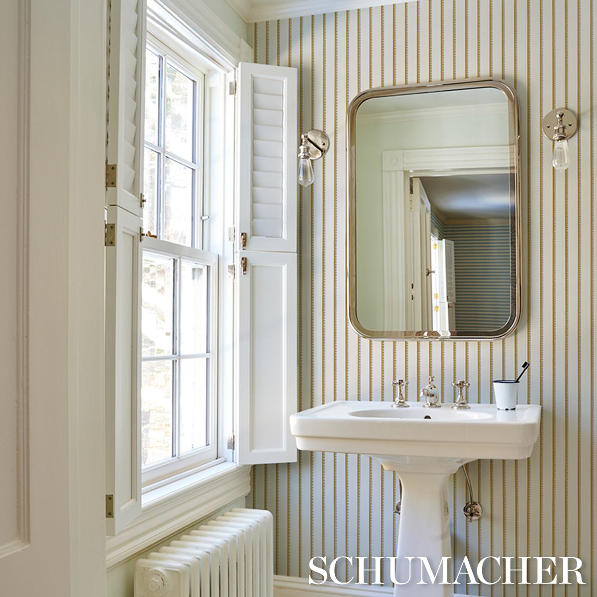Schumacher Tyla Stripe Dijon Wallpaper