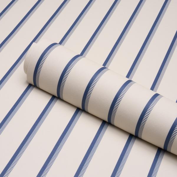 Schumacher Tyla Stripe Indigo Wallpaper