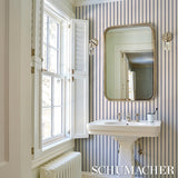 Schumacher Tyla Stripe Indigo Wallpaper