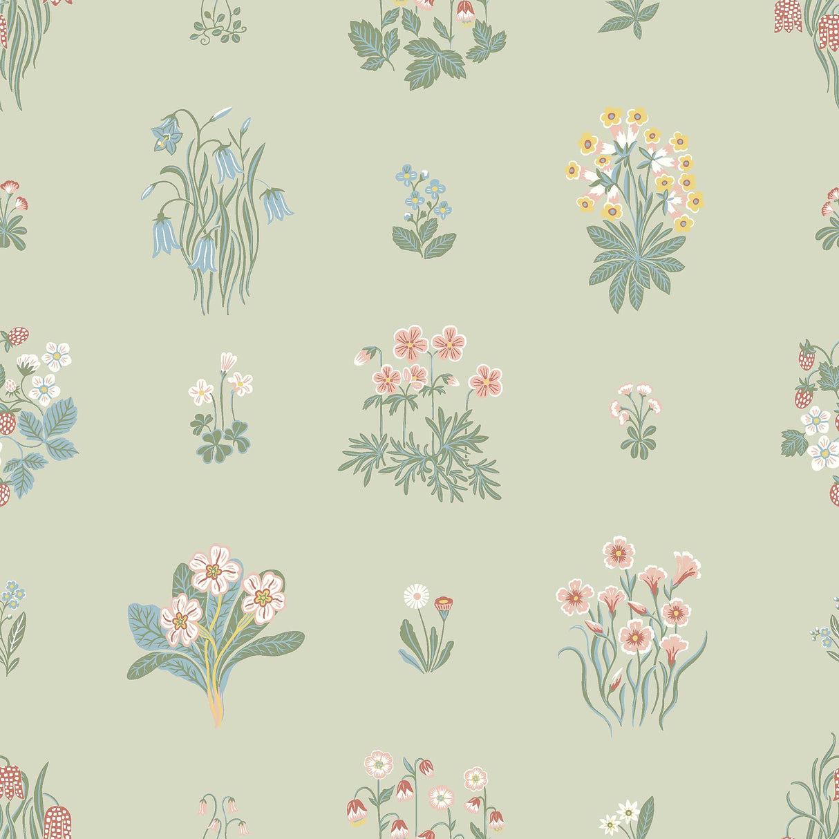 Schumacher Ängsflora Sage Wallpaper