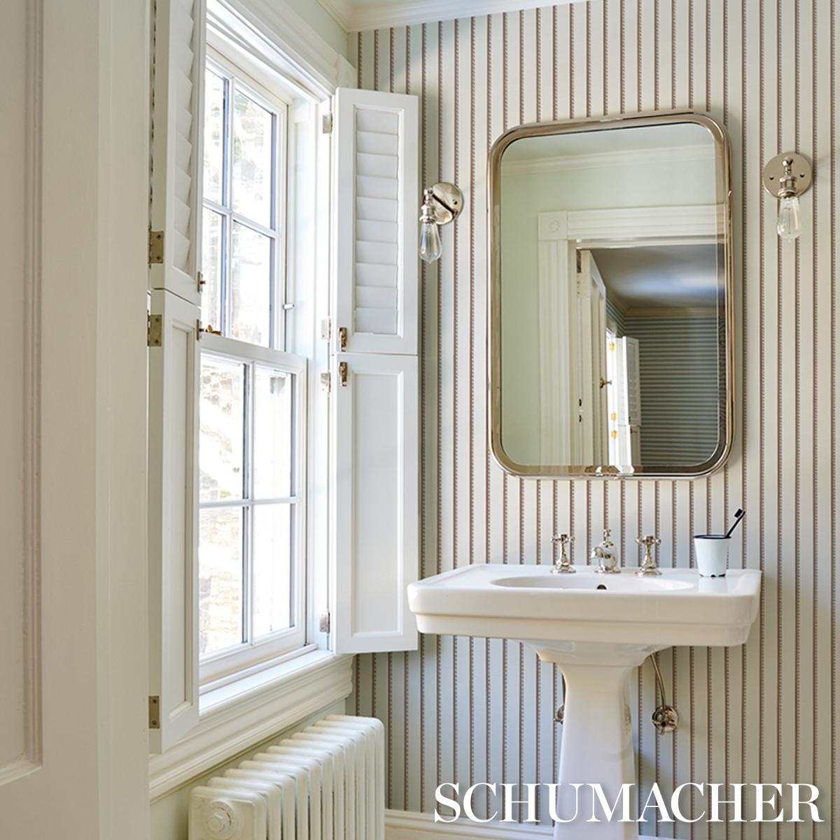 Schumacher Tyla Stripe Umber Wallpaper