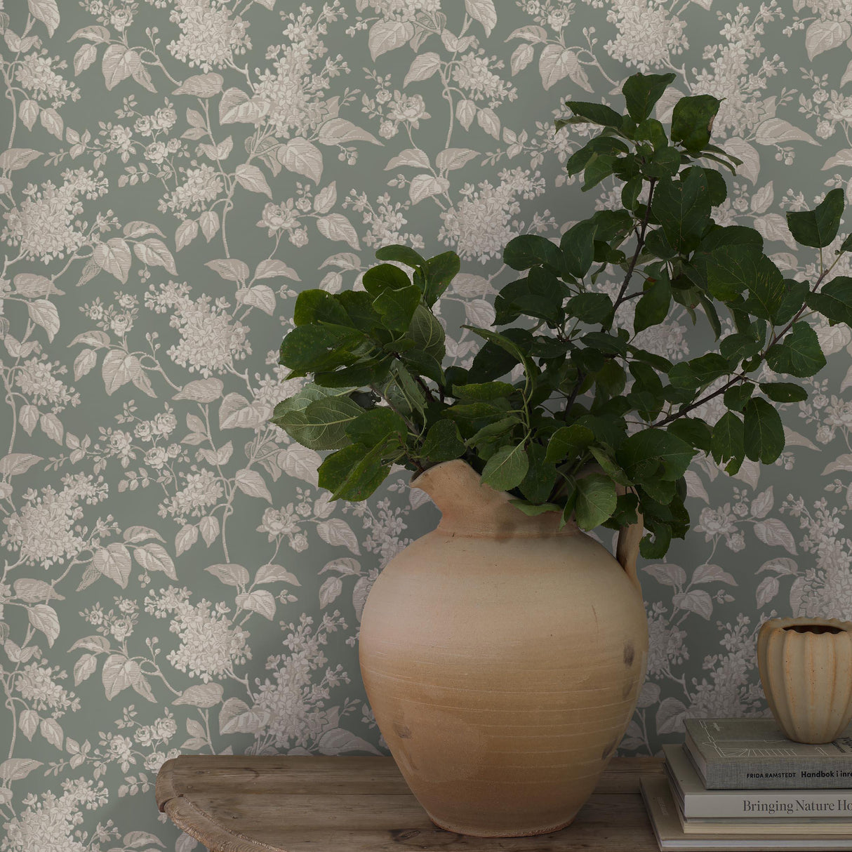 Schumacher Syren Olive Wallpaper