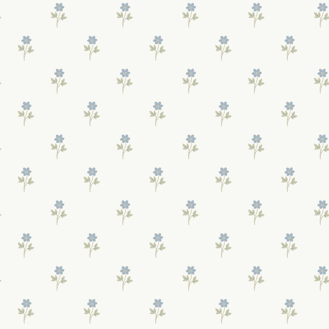 Schumacher Anemone By Boråstapeter Blue Wallpaper
