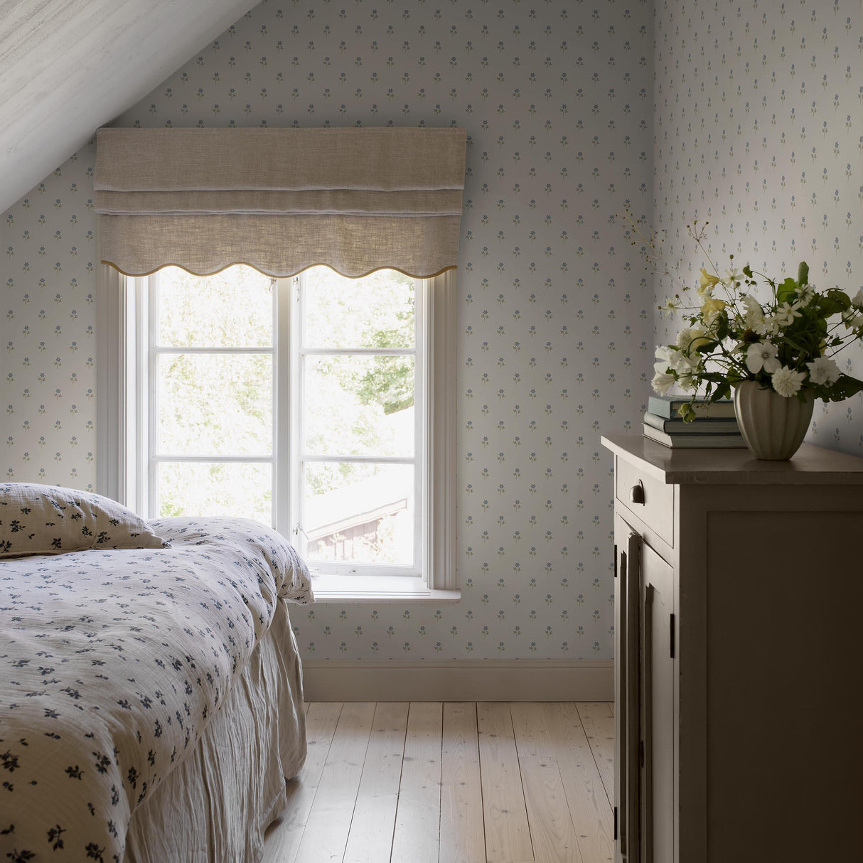 Schumacher Anemone By Boråstapeter Blue Wallpaper
