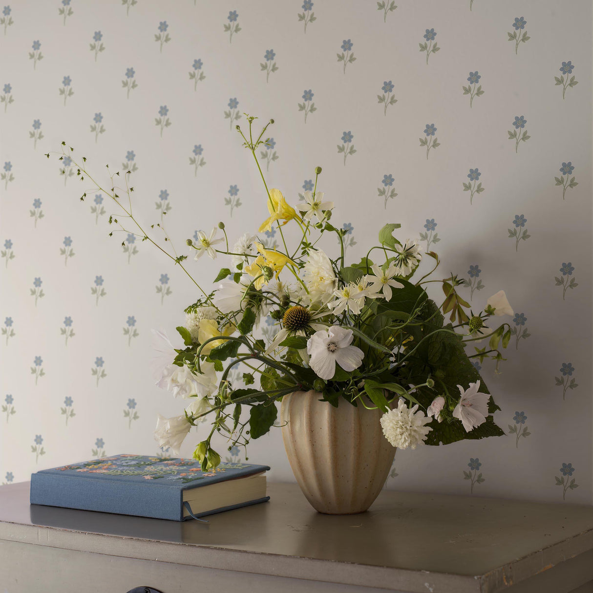 Schumacher Anemone By Boråstapeter Blue Wallpaper