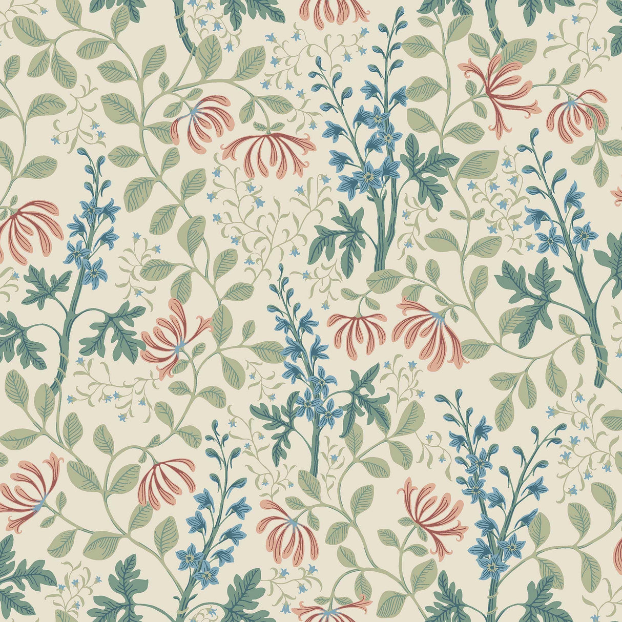 Schumacher Trädgårdsfröjd Natural Wallpaper