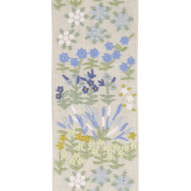 Schumacher Blue Lula Embroidered Tape
