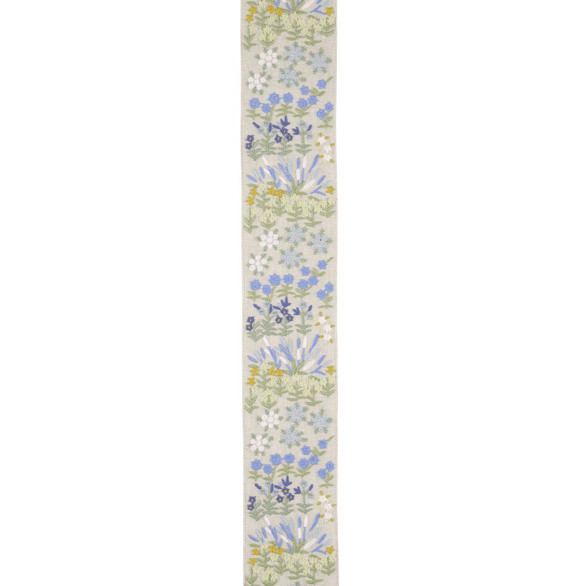 Schumacher Blue Lula Embroidered Tape