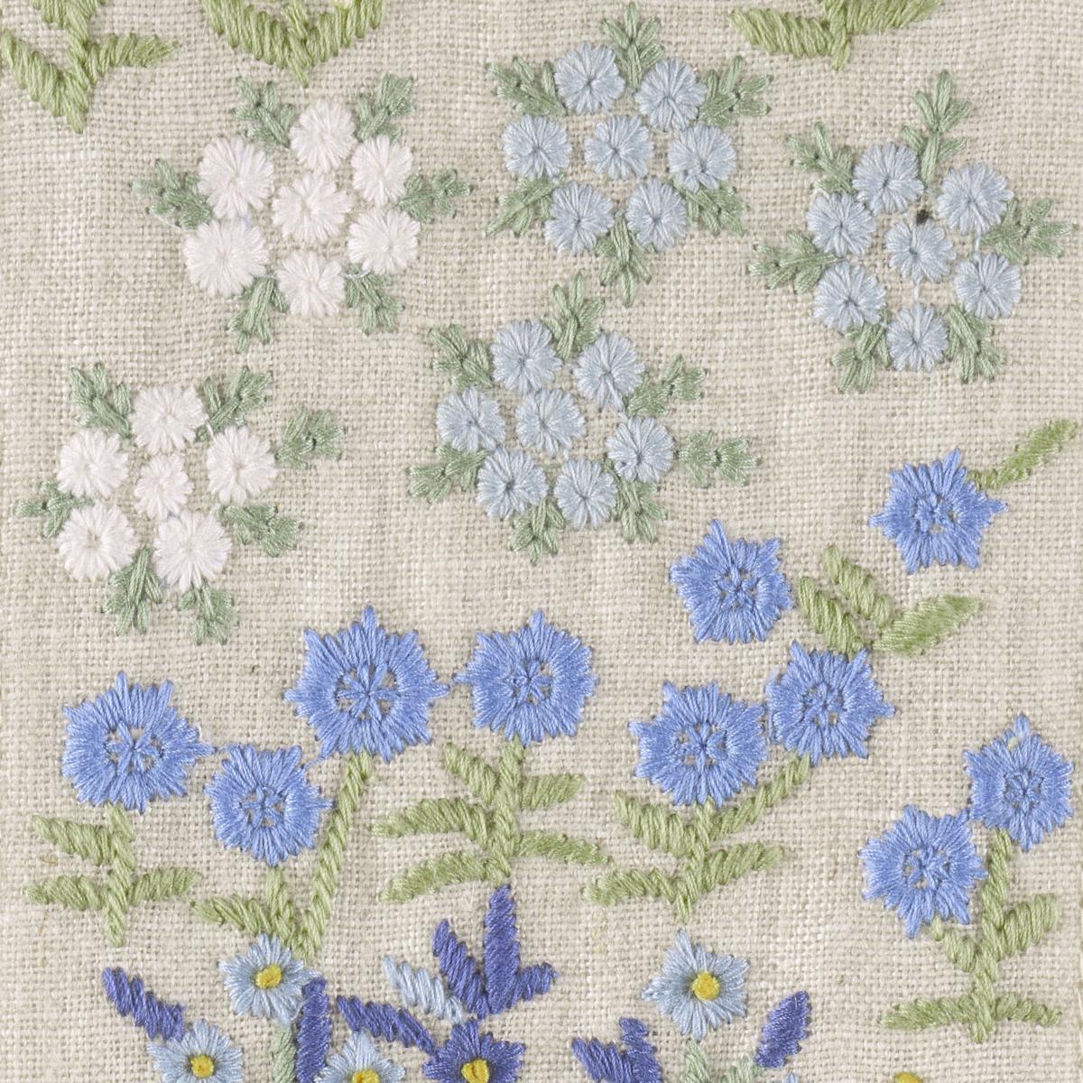 Schumacher Blue Lula Embroidered Tape