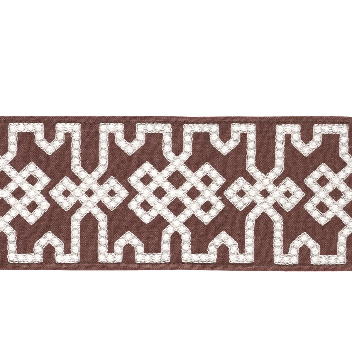 Schumacher Grey On Brown Knotted Trellis Tape