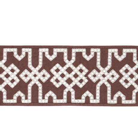 Schumacher Grey On Brown Knotted Trellis Tape