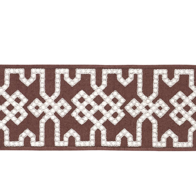 Schumacher Grey On Brown Knotted Trellis Tape