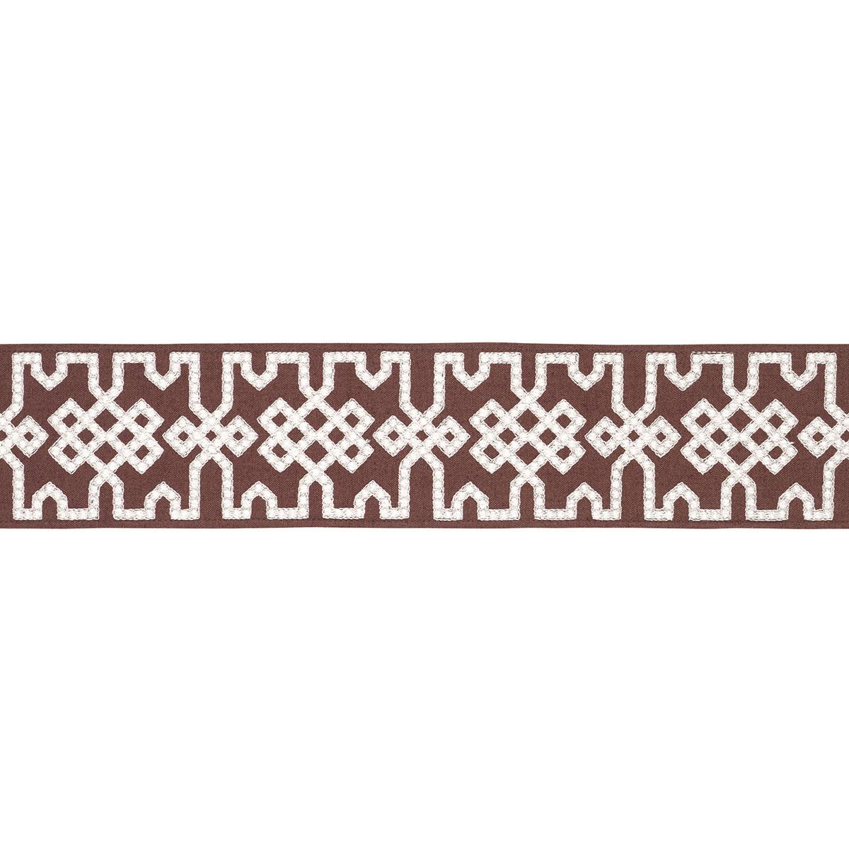 Schumacher Grey On Brown Knotted Trellis Tape