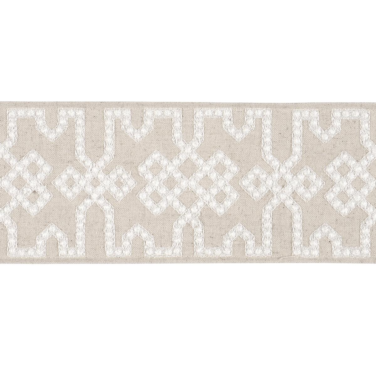 Schumacher Grey On Neutral Knotted Trellis Tape