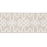 Schumacher Grey On Neutral Knotted Trellis Tape