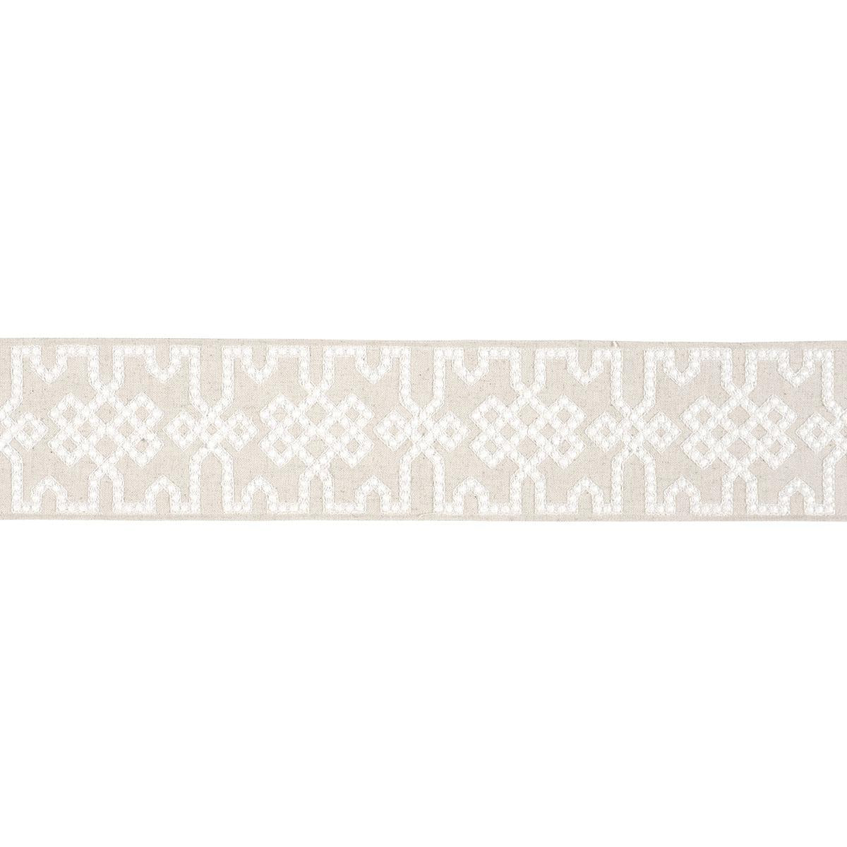 Schumacher Grey On Neutral Knotted Trellis Tape