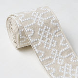 Schumacher Grey On Neutral Knotted Trellis Tape