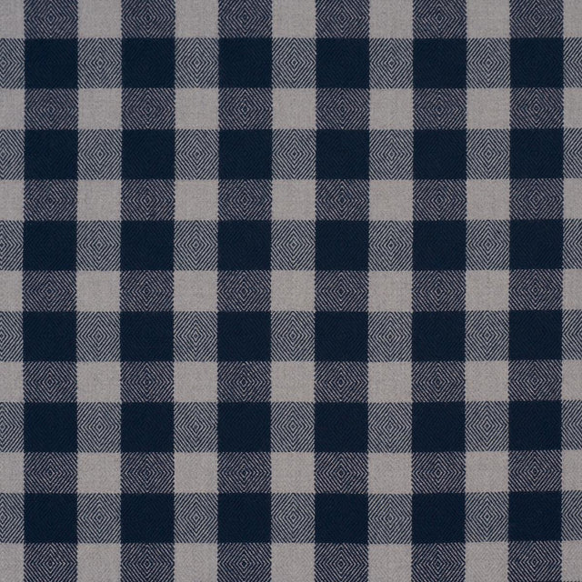 Schumacher Galt Wool Check Indigo Fabric