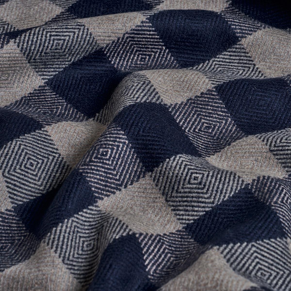 Schumacher Galt Wool Check Indigo Fabric
