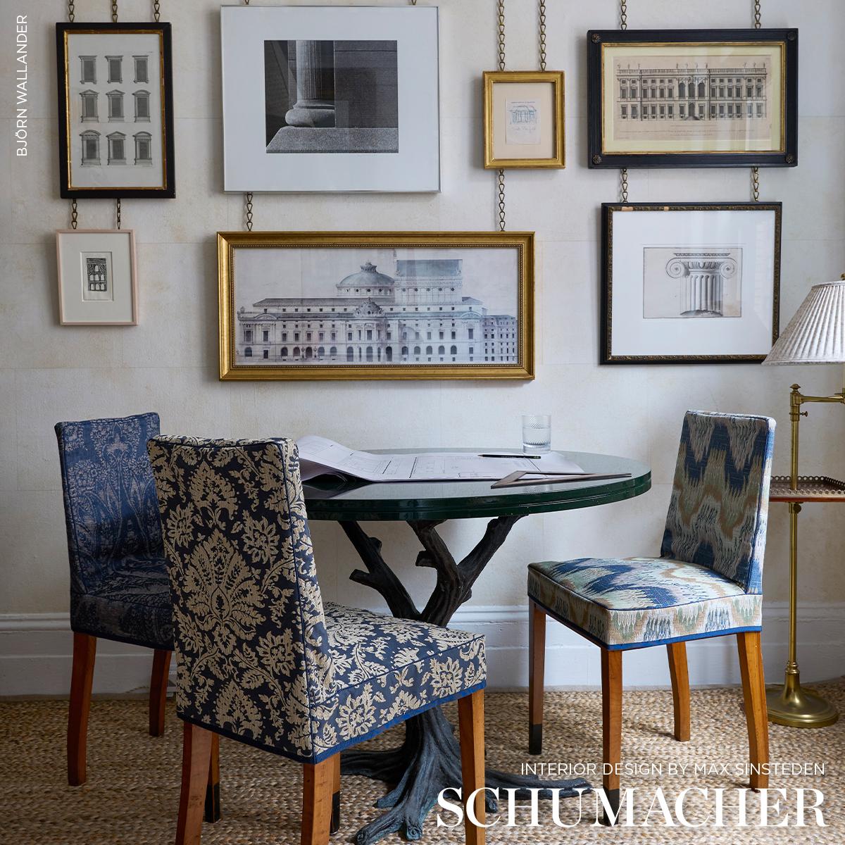 Schumacher Amara Paisley Indigo Fabric