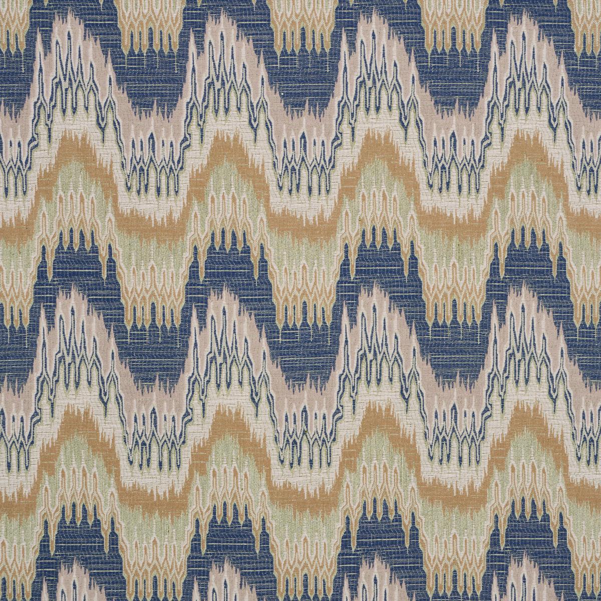 Schumacher Elio Flamestitch Indigo Fabric