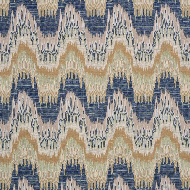 Schumacher Elio Flamestitch Indigo Fabric