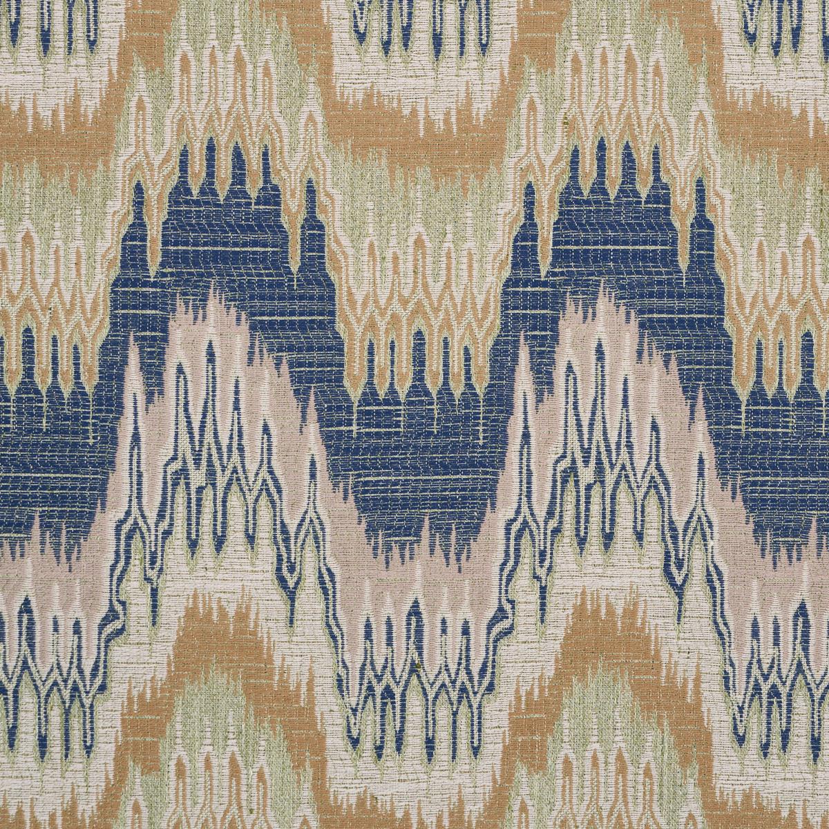 Schumacher Elio Flamestitch Indigo Fabric