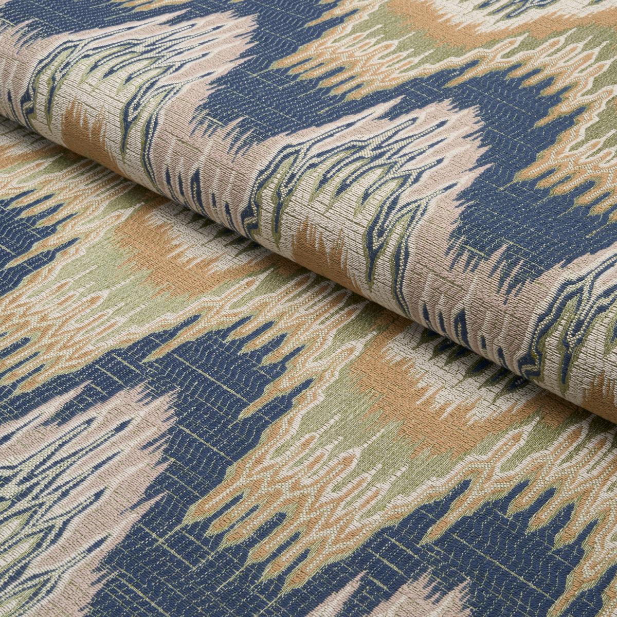 Schumacher Elio Flamestitch Indigo Fabric