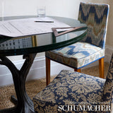 Schumacher Elio Flamestitch Indigo Fabric