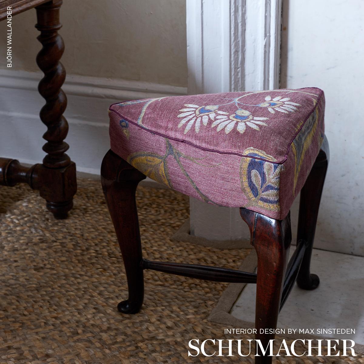 Schumacher Fiammetta Jacquard Rosa Fabric