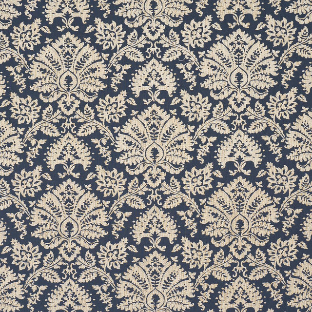 Schumacher Gianna Embroidery Indigo Fabric