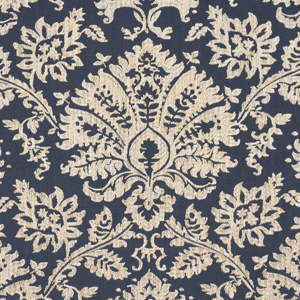 Schumacher Gianna Embroidery Indigo Fabric