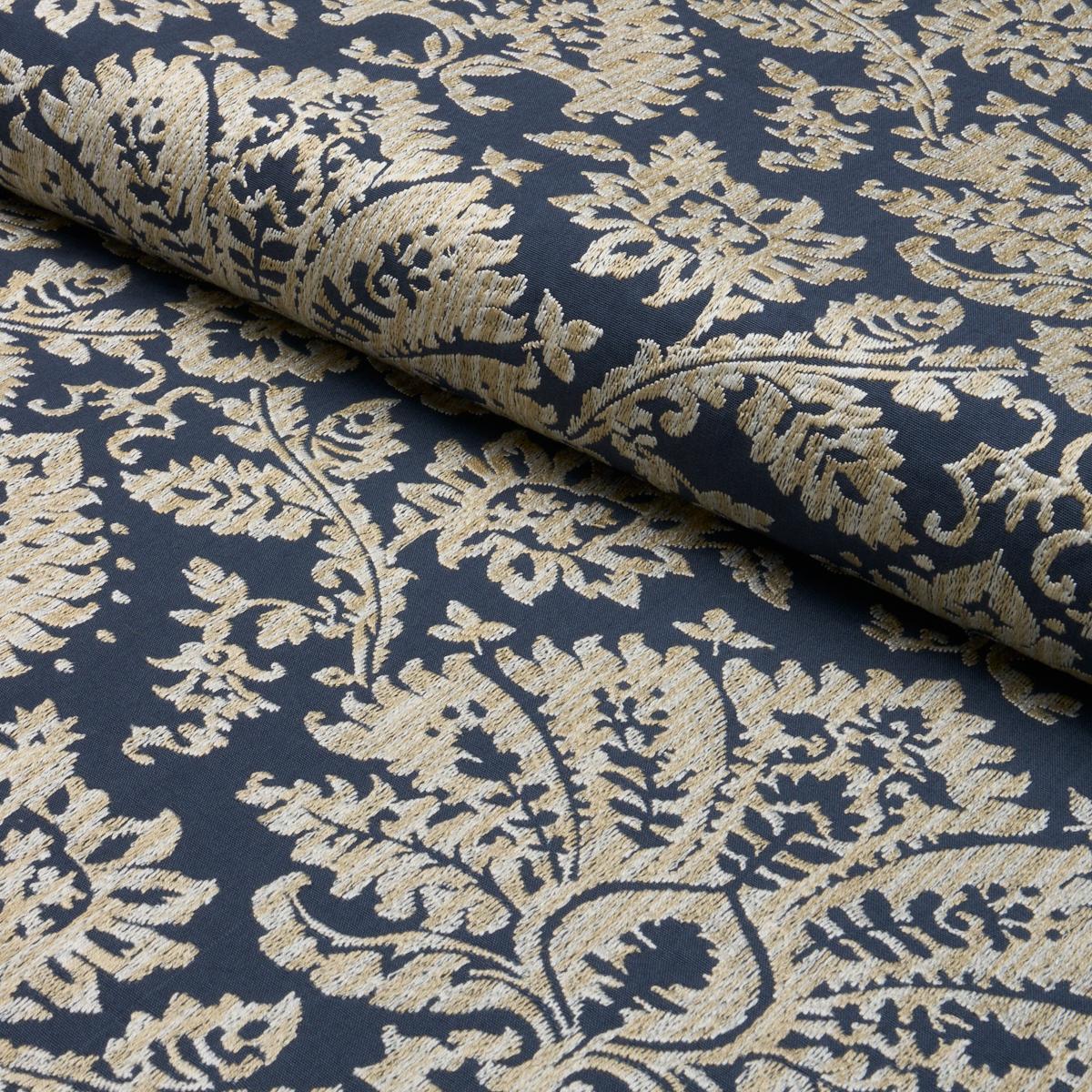 Schumacher Gianna Embroidery Indigo Fabric