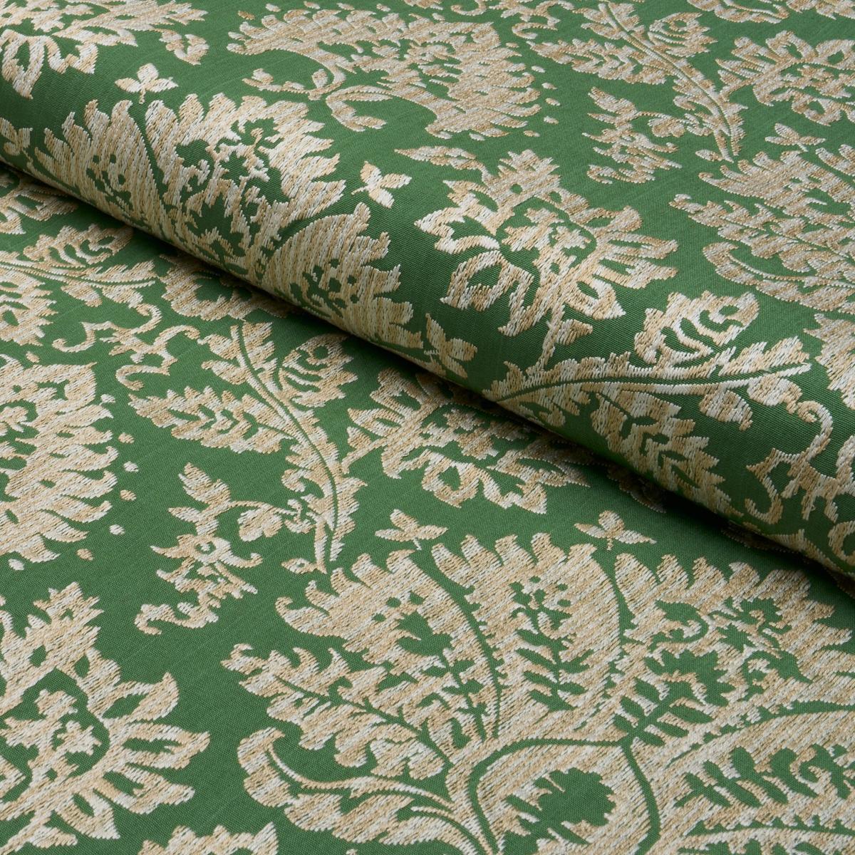 Schumacher Gianna Embroidery Emerald Fabric