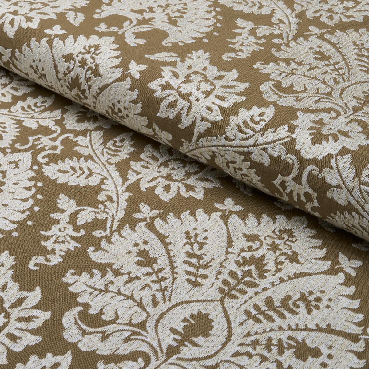 Schumacher Gianna Embroidery Caramel Fabric