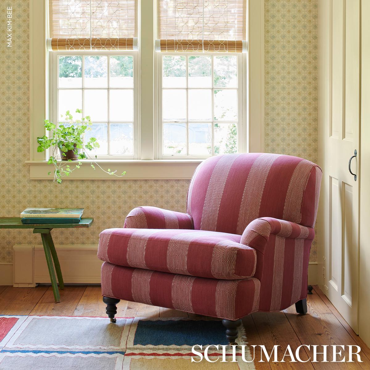 Schumacher Universal Stripe Ruby Fabric