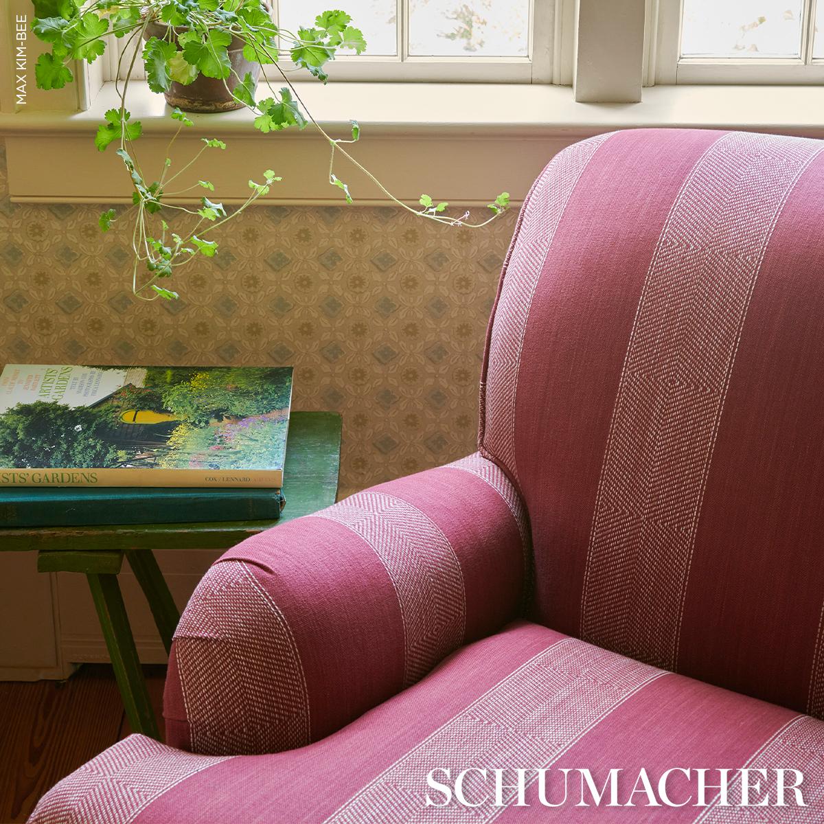 Schumacher Universal Stripe Ruby Fabric